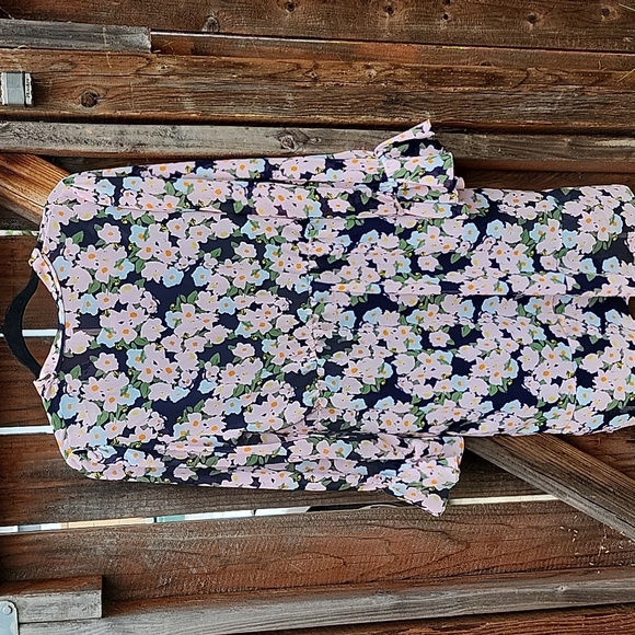 New J Crew Mercantile Long Sleeve Navy & Blush Pink Floral Dress, NWT LP - Picture 6 of 11